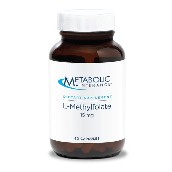 Metabolic Maintenance L-Methylfolate 15 mg - L Methyl Folate, Methylfolate Supplement for Women & Men, Methylated Vitamin B9 (5-MTHF) for Brain Health, Focus, and Calm - 60 Capsules (Pack of 1)