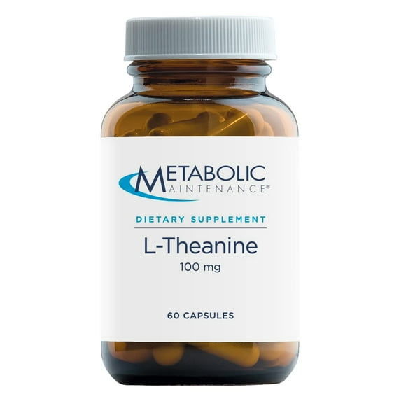 Metabolic Maintenance 100mg L-Theanine Supplement to Support Healthy Focus & Relaxation - L-Theanine Suntheanine Amino Acid for Supporting Stress Response (60 Capsules)