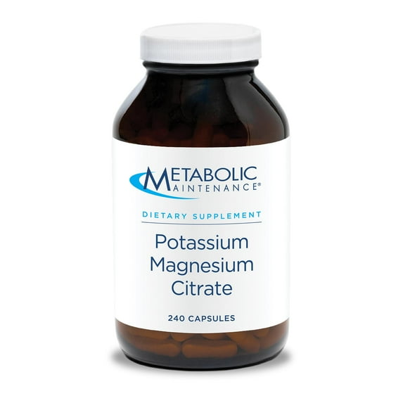 Metabolic Maintenance Potassium Magnesium Citrate - Highly Bioavailable Mineral Supplement - Supports Cardiovascular, Nerve + Muscle Health. No Fillers (240 Capsules)