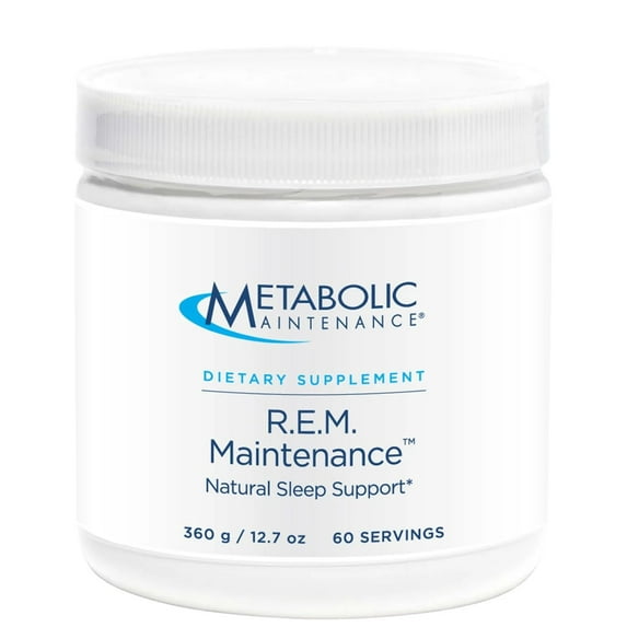 Metabolic Maintenance R.E.M. Maintenance Powder - Natural Relaxation Support Supplement with Magnesium, Melatonin, 5-HTP + Potassium - Easy Drink Add-in, No Fillers (366g / 60 Servings)
