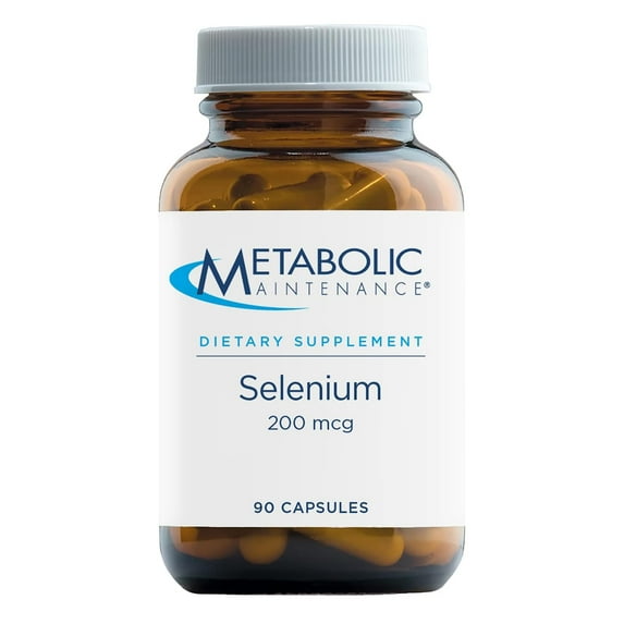 Metabolic Maintenance Selenium 200mcg Capsules - Pure selenium supplements for Women & Men for Thyroid Health, Antioxidant & Immune support, 200 mcg L Selenomethionine Per Capsule - 90 Caps