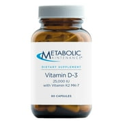 Metabolic Maintenance Vitamin D-3, 25,000 IU - Vitamin D Supplement with Vitamin K2 to Support Bone Health & Density - Contains Vitamin K2 MK-7 60 Capsules