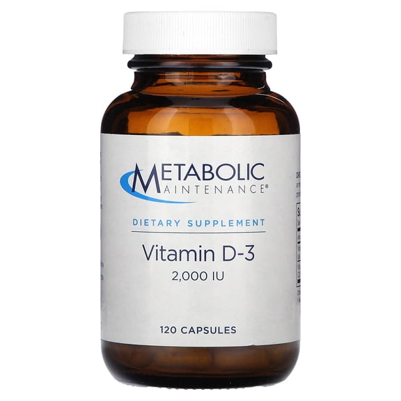 Metabolic Maintenance Vitamin D3 2000 IU - Delivers 50 mcg Vitamin D3 - Supports Bone Strength, Immune Balance & Mood Wellness - 120 Servings - 120 Capsules