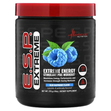 Metabolic Nutrition E.S.P.® Extreme Energy Stimulant Pre-Workout, Blue Raspberry, 10 oz (275 g)