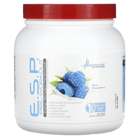 Metabolic Nutrition E.S.P. Pre-Workout, Blue Raspberry, 300 g