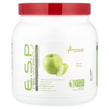 Metabolic Nutrition E.S.P.® Pre-Workout, Green Apple, 300 g