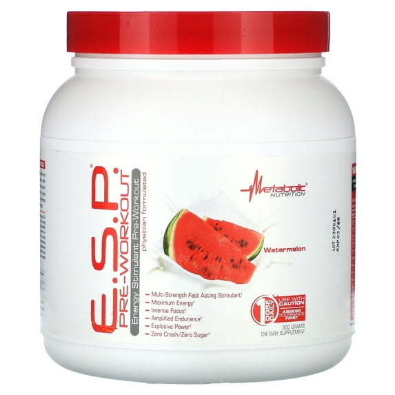 Metabolic Nutrition E.S.P. Pre-Workout, Watermelon, 300 g