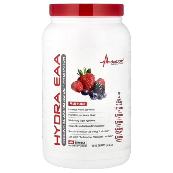 Metabolic Nutrition Hydra EAA, Fruit Punch , 35.2 oz (1,000 g)