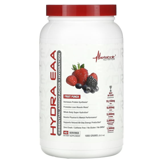 Metabolic Nutrition Hydra EAA, Fruit Punch , 35.2 oz (1,000 g)