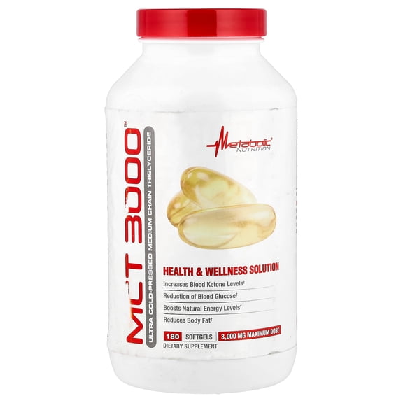 Metabolic Nutrition MCT 3000, 180 Softgets (1,000 mg per Softgel)
