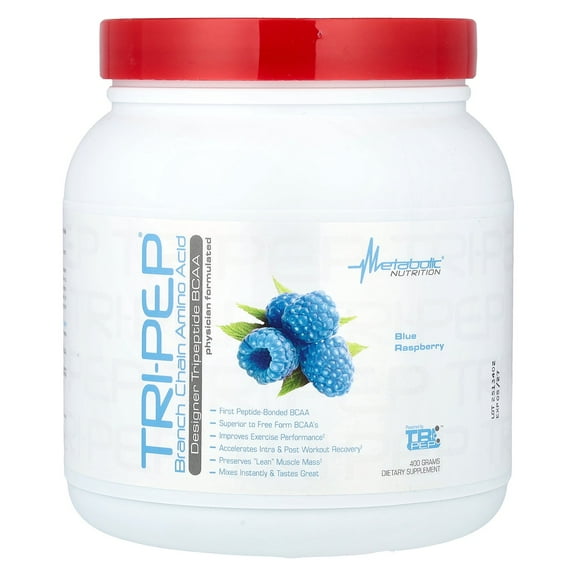 Metabolic Nutrition Tri-Pep, Branch Chain Amino Acid, Blue Raspberry, 14.1 oz (400 g)