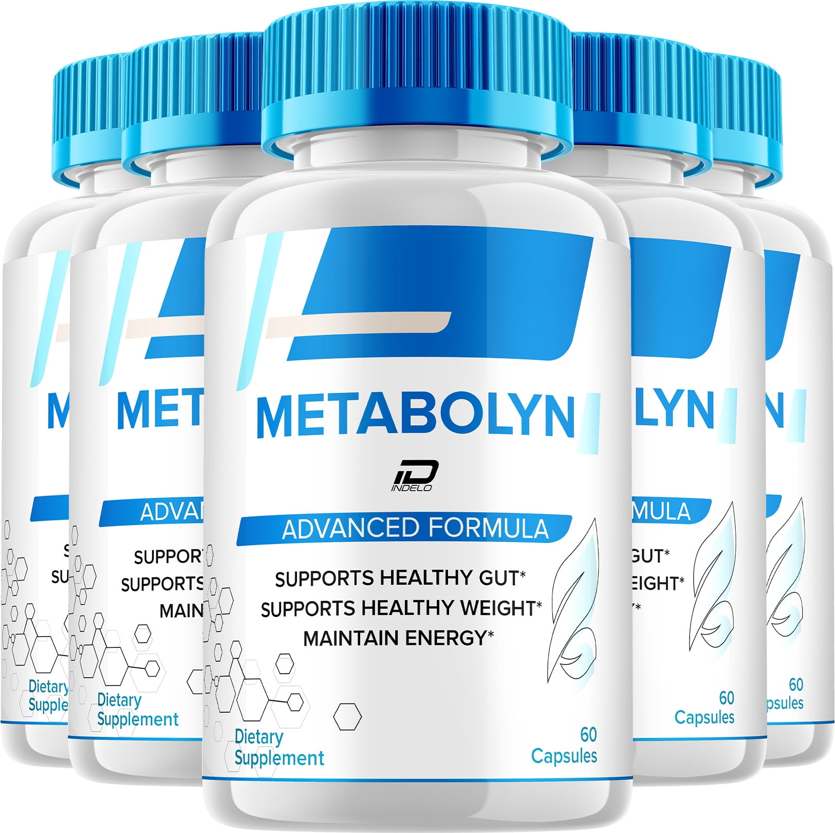 Metabolyn Capsules – Metabolyn Pills Digestive Support, Gut Wellness, 5 Pack, 300 Capsules