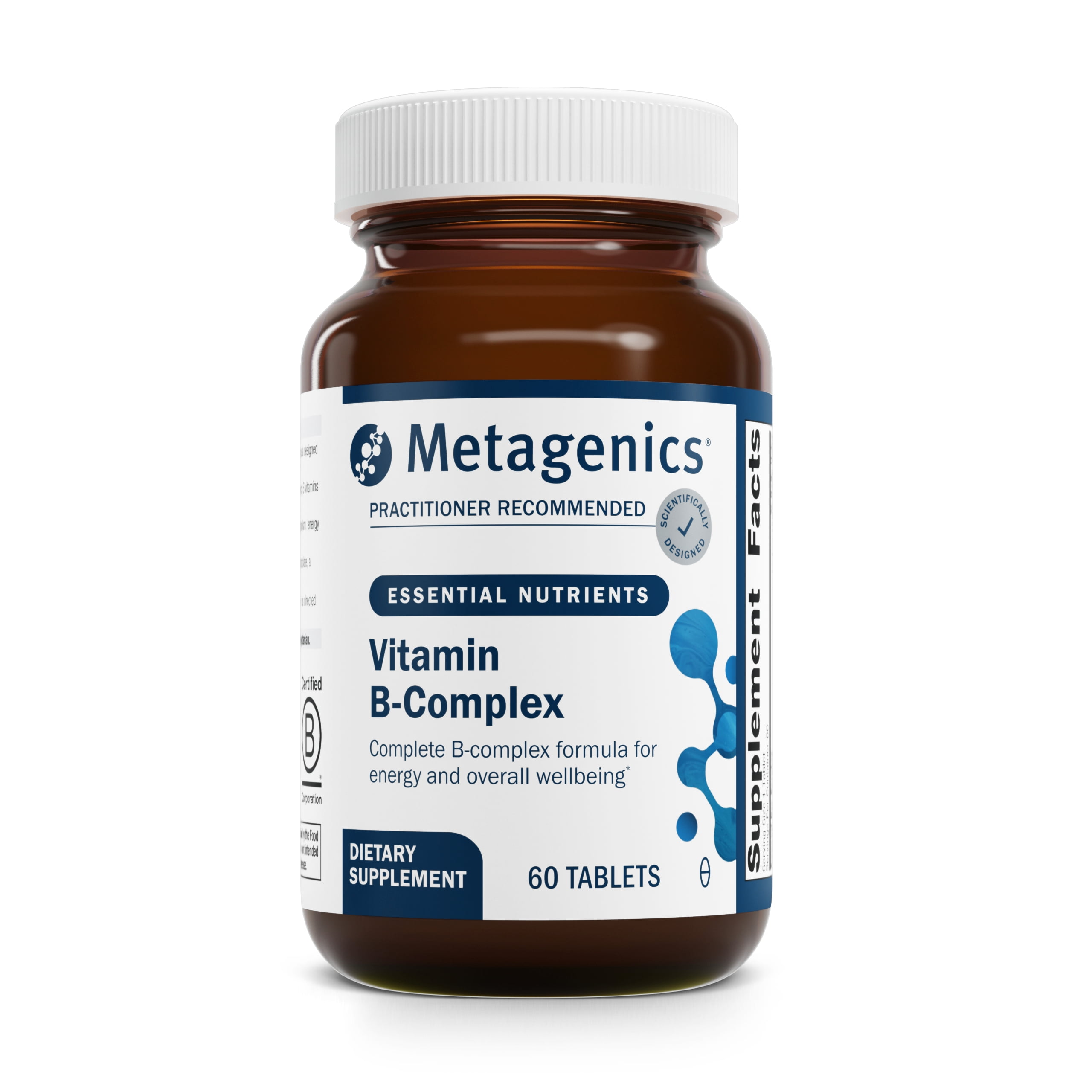 Metagenics Vitamin B-Complex - Energy Support & Healthy Stress Response* - With Vitamin B6 & B12 - Vegetarian & Gluten-Free - 60 Tablets