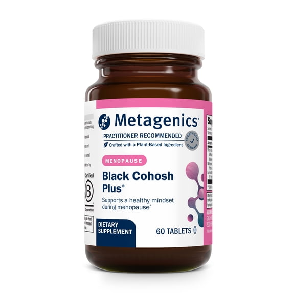 Metagenics Black Cohosh Plus - Menopause Relief - Relaxation Support - Black Cohosh Root Extract - Gluten Free & Vegetarian Supplement - 60 Tablets