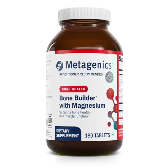 Metagenics Bone Builder with Magnesium - Bone Support Supplement* - Comprehensive Mineral Support* - With Calcium, Vitamin D & Magnesium - Non-GMO - Gluten-Free - 180 Tablets