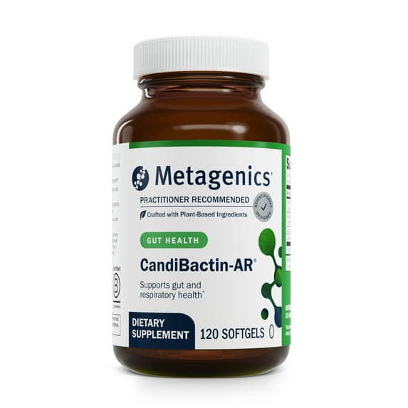 Metagenics CandiBactin-AR - Concentrated Aromatic Essential Oils for Candida Support* - Thyme Oil & Oregano Oil - Gut Health Supplements* - Intestinal Microbial Balance* - Gluten-Free - 120 Softgels