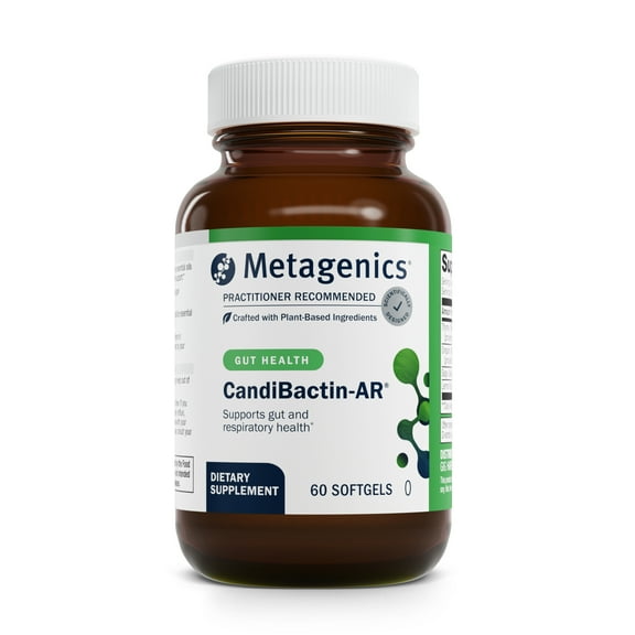Metagenics CandiBactin-AR - Concentrated Aromatic Essential Oils for Candida Support* - Thyme Oil & Oregano Oil - Gut Health Supplements* - Intestinal Microbial Balance* - Gluten-Free - 60 Softgels