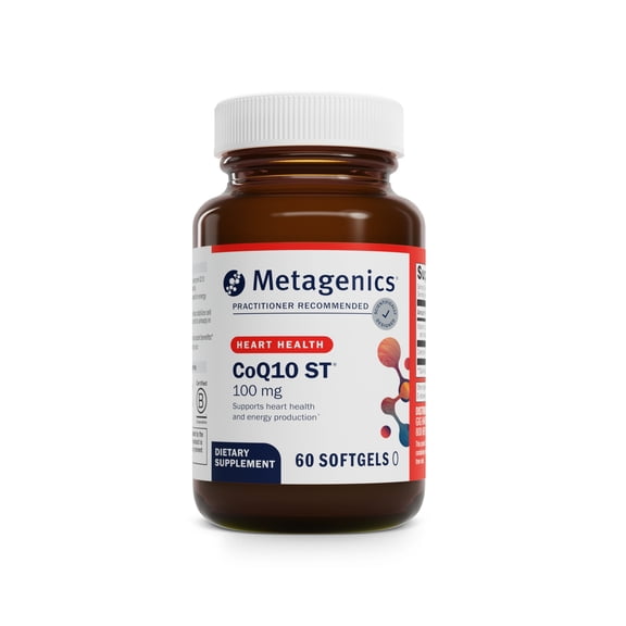 Metagenics CoQ10 ST-100 mg Coenzyme Q10 Supplement - Antioxidant as Ubiquinone - For Energy Production & Heart Function* - Non-GMO & Gluten-Free - 60 Softgels