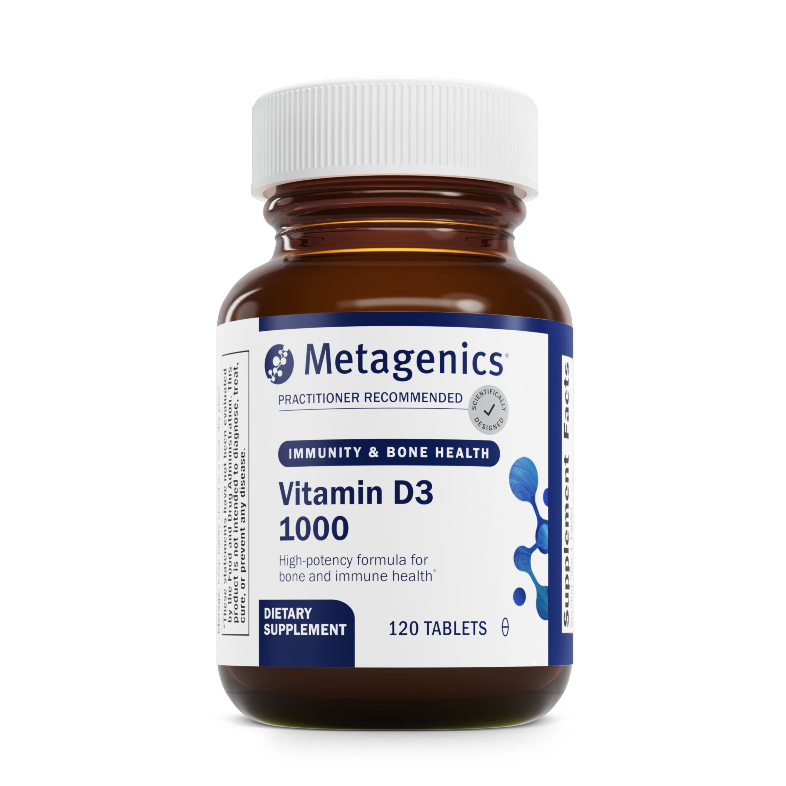 Metagenics Vitamin D3 1000 - Vitamin D Supplement - Bone Density & Immune Support* - Tooth Integrity* - Non-GMO & Gluten Free - 120 Tablets