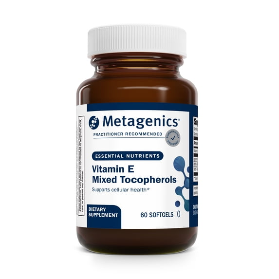 Metagenics Vitamin E Mixed Tocopherols - Antioxidants Supplement* - with Gamma-, Delta- & Beta-Tocopherols - Gluten-Free - 60 Softgels