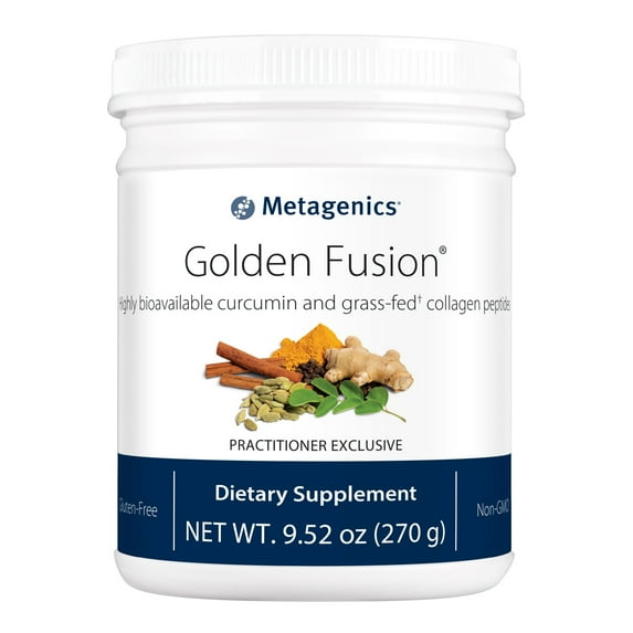 Metagenics Golden Fusion - Bioavailable Curcumin - Grass-Fed Collagen Peptides - With Black Pepper, Cardamom & Cinnamon Bark - Non-GMO & Gluten Free - 30 Servings - 9.52 oz
