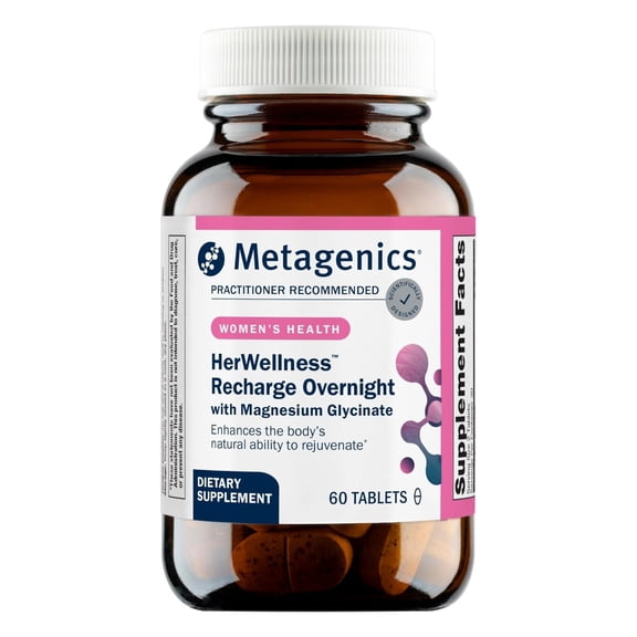 Metagenics HerWellness Recharge Overnight - Women's Sleep Support Supplement with Magnesium, Holy Basil, Vitamins & Zinc* - Aids Calm & Relaxation* - 60 Tablets