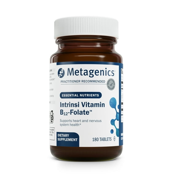 Metagenics Intrinsi Vitamin B12-Folate - Nervous System & Heart Health Support* - With Intrinsic Factor for Absorption* - Vitamin B12 & Folate - Methylcobalamin - 180 Tablets