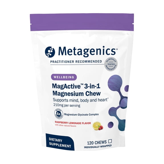Metagenics MagActive Magnesium Glycinate 3-in-1 Chew, 120 Chews