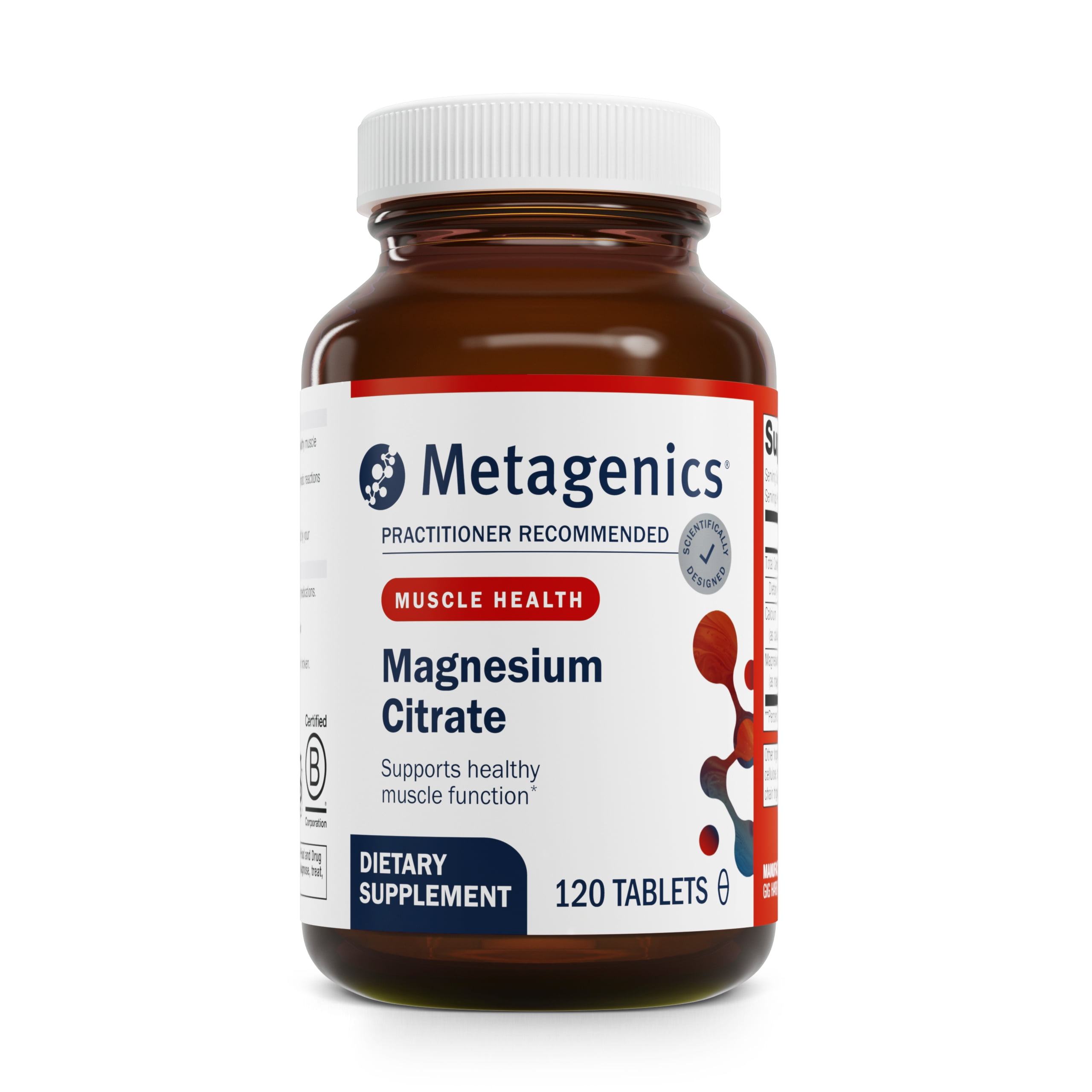 Metagenics Magnesium Citrate - 300 mg Magnesium & 60 mg Calcium (as Citrates) - Muscle & Bone Health Support* - Gluten-Free & Vegetarian - 120 Count
