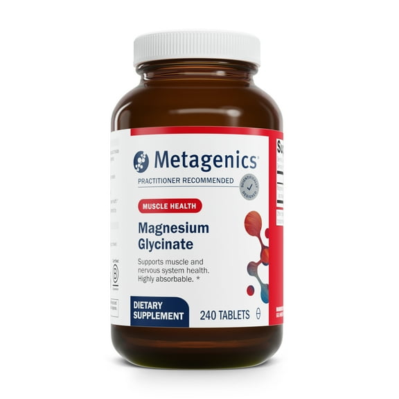 Metagenics Magnesium Glycinate - Highly Absorbable - Support for Sleep, Stress Relief, Muscle, Bone, Heart & Nerve Health - Gluten-Free - Non-GMO - Vegetarian - 240 Tablets