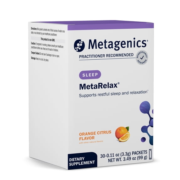 Metagenics MetaRelax® – Designed to Help Promote Restful Sleep, Positive Mood, and Relaxation* – Orange Citrus Flavor – 30 Stick-Pack Servings