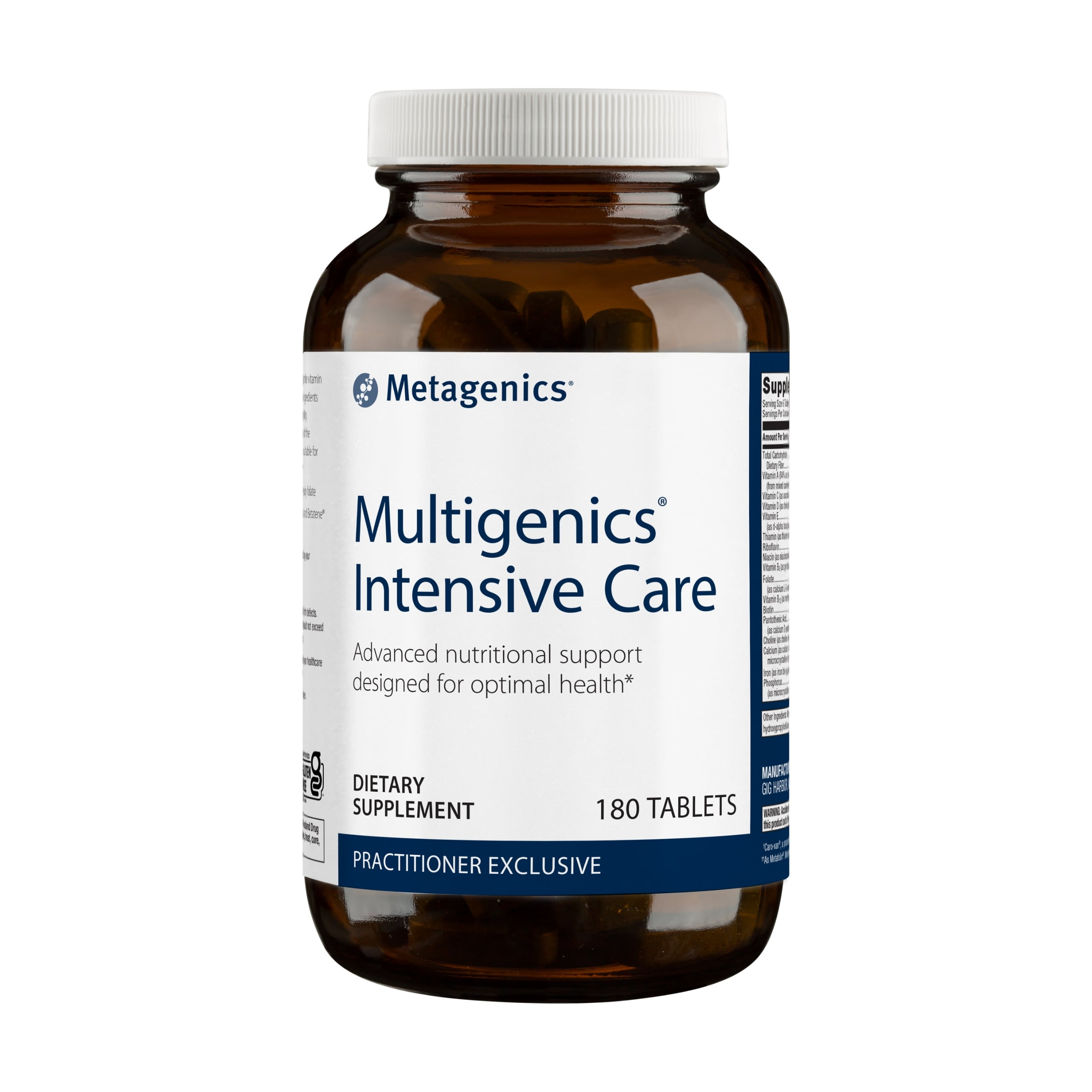 Metagenics Multigenics Intensive Care Multivitamin with Iron - Dietary Supplements for Everyday - with Iron, Quercetin, Beta-Carotene, Ascorbic Acid & More - Non-GMO - Gluten-Free - 180 Tablets