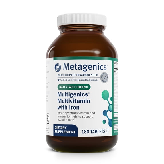 Metagenics Multigenics Multivitamin with Iron - Fast-Release Multivitamin & Multimineral Tablet - For Bone Health, Homocysteine Metabolism & Antioxidant Support* - Non-GMO & Gluten Free - 180 Tablets