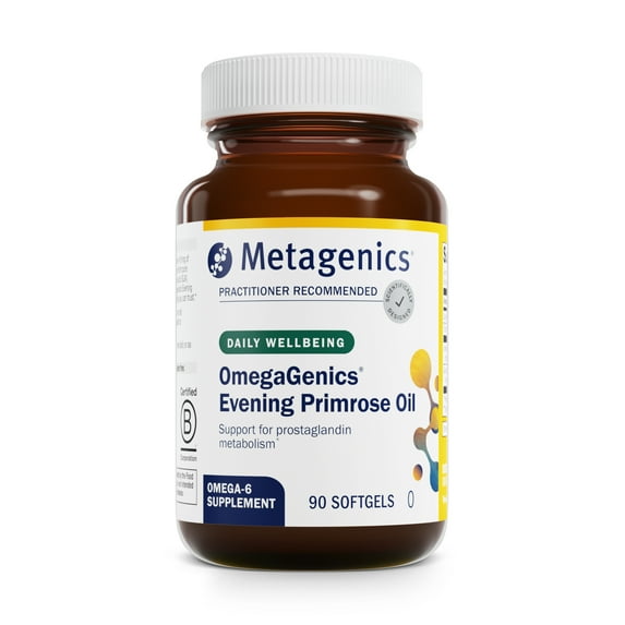 Metagenics OmegaGenics Evening Primrose Oil - High Potency - Supports Prostaglandin Metabolism & Cellular Health* - Gamma-Linolenic Acid (GLA) Supplement - Non-GMO & Gluten-Free - 90 Softgels