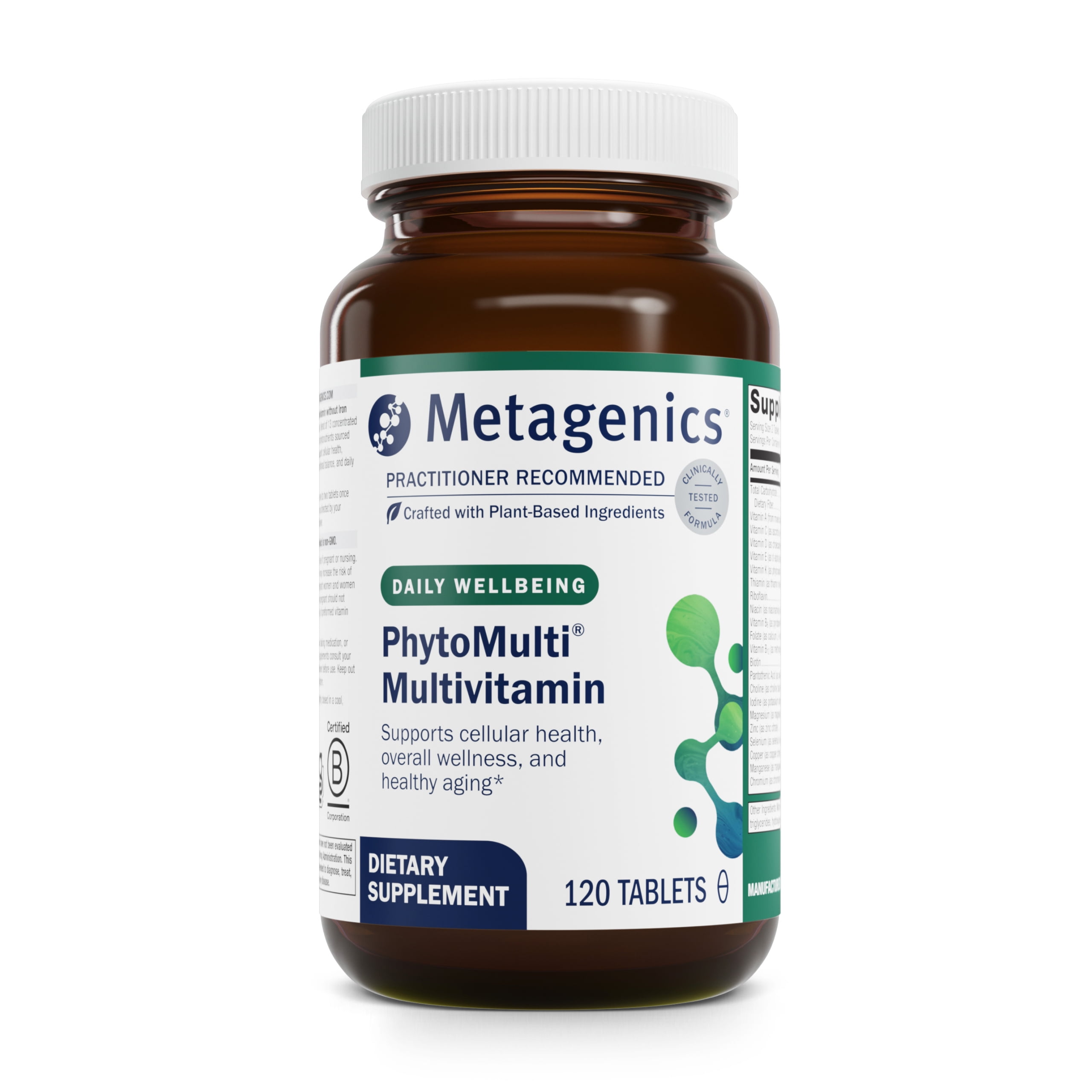 Metagenics PhytoMulti Multivitamin Without Iron-Daily Multi for Men & Women with 20+ Vitamins, Minerals & Phytonutrients for Antioxidant & Immune Support-Non-GMO, Gluten-Free - 120 Tablets