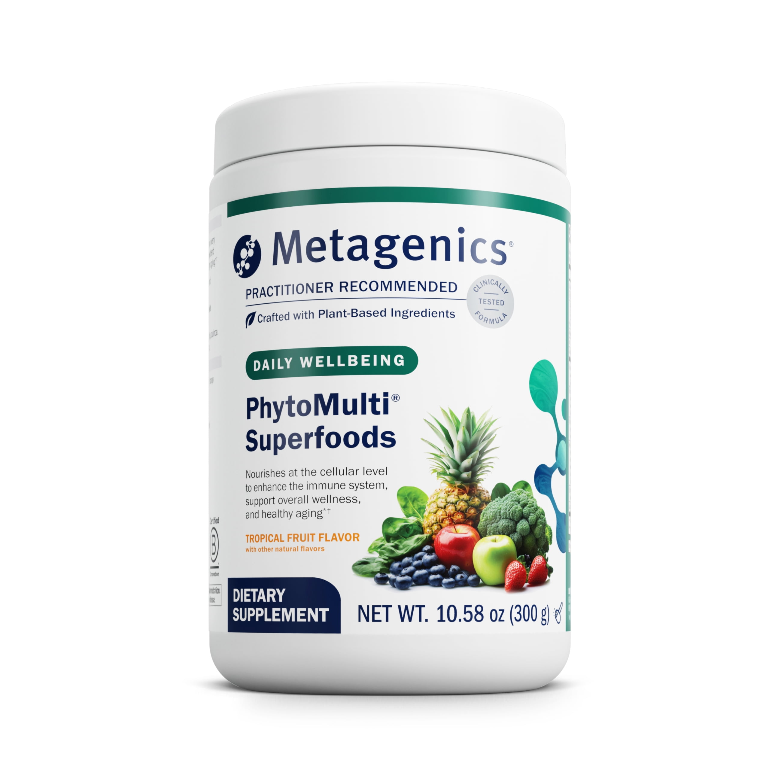 Metagenics PhytoMulti Superfoods - Organic Fruit & Vegetable Superfood Powder Blend - Tropical Fruit Flavor - 29 Servings - 10.58 Oz