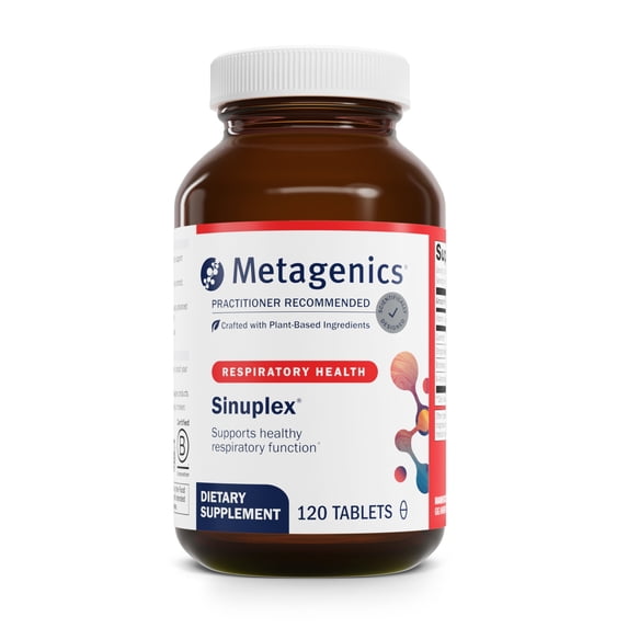 Metagenics Sinuplex - Healthy Respiratory Support* - With Vitamin C, Stinging Nettle Extract, N-Acetylcysteine, Quercetin & More - Immune Supplement with Vit C* - 120 Tablets