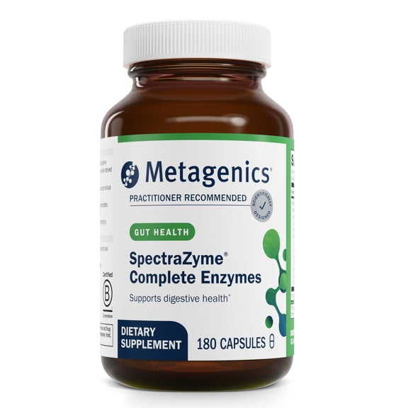 Metagenics SpectraZyme Complete Enzyme Complex - Digestive Enzymes Supplement - Digestive Health for Men & Women* - Non-GMO - 180 Capsules