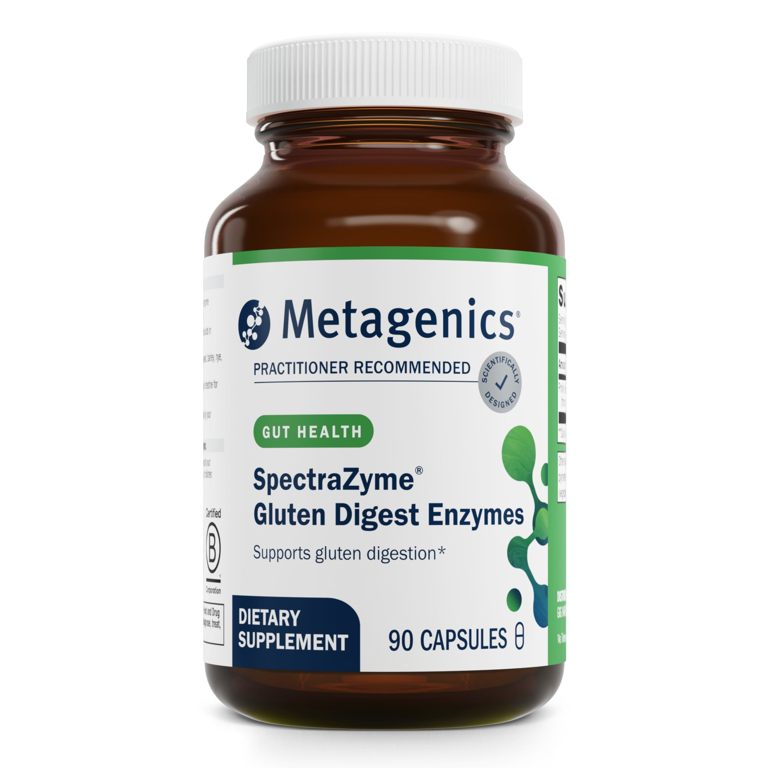 Metagenics SpectraZyme Gluten Digest Enzymes - Digestive Enzyme - Help Digest Wheat, Barley & Rye Grains* - Gut Health Supplement* - Non-GMO, Gluten-Free & Vegetarian - 90 Capsules
