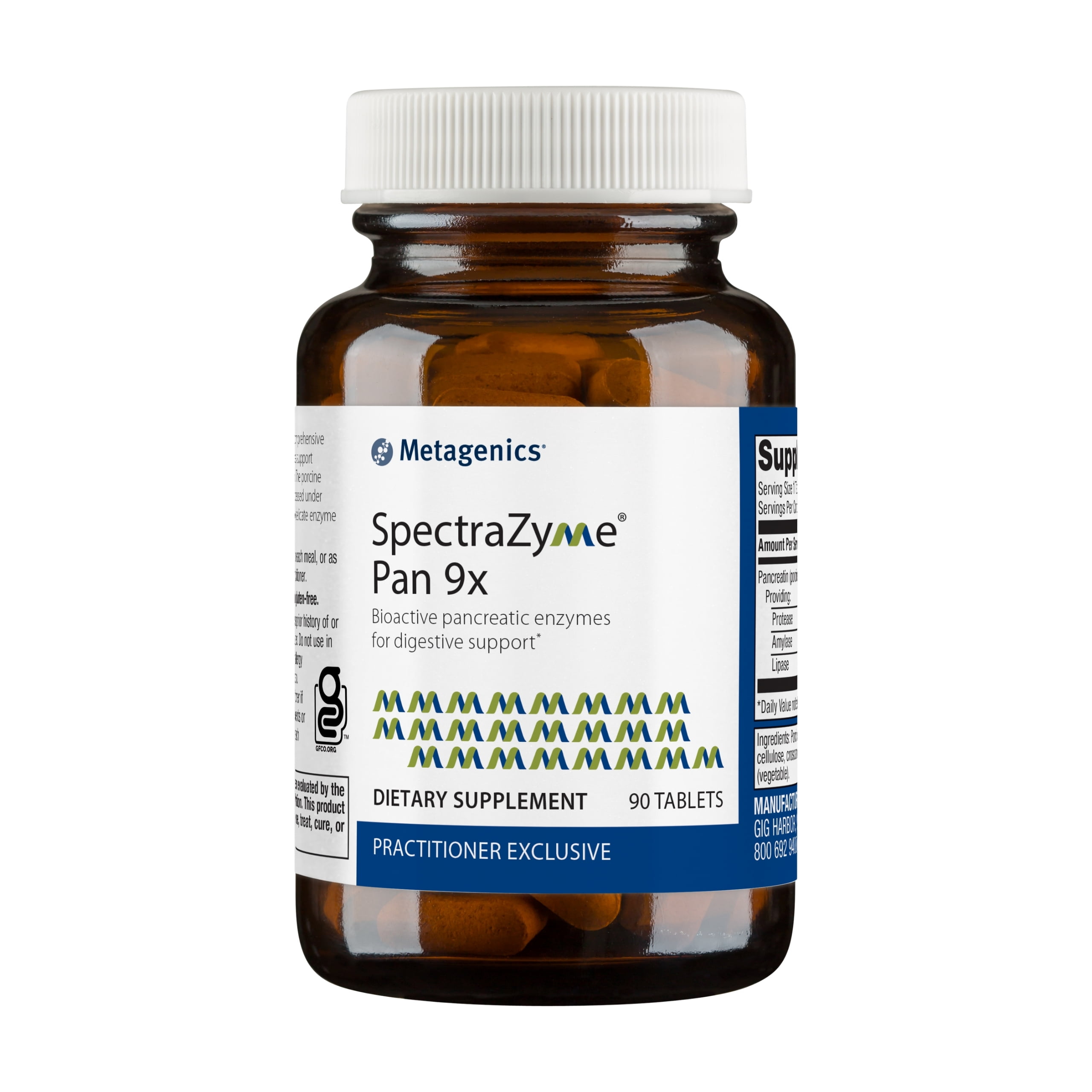 Metagenics SpectraZyme Pan 9X Bioactive Pancreatic Enzymes for