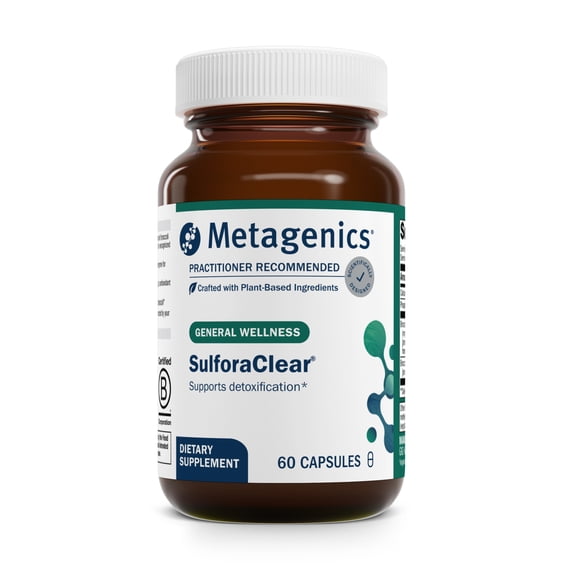 Metagenics SulforaClear - With Broccoli Sprout Extract, Calcium, Phosphorus & Sulforaphane - Non-GMO, Gluten-Free, Vegetarian - 60 Capsules