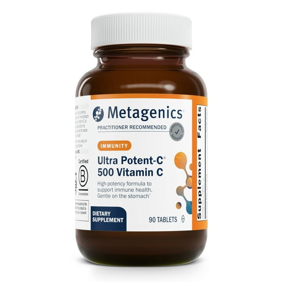 Metagenics Ultra Potent-C 500 Vitamin C - Gentle, Buffered Vitamin C Supplement - Immune Support Supplement* - Ascorbic Acid - 90 Tablets