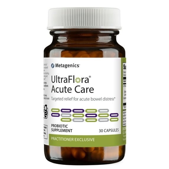 Metagenics UltraFlora Acute Care - For Acute Bowel Distress* - Support Immune & Digestive Health* - Bifidobacterium, Lactobacillus & Boulardii Probiotic - Non-GMO & Vegetarian-Friendly - 30 Capsules