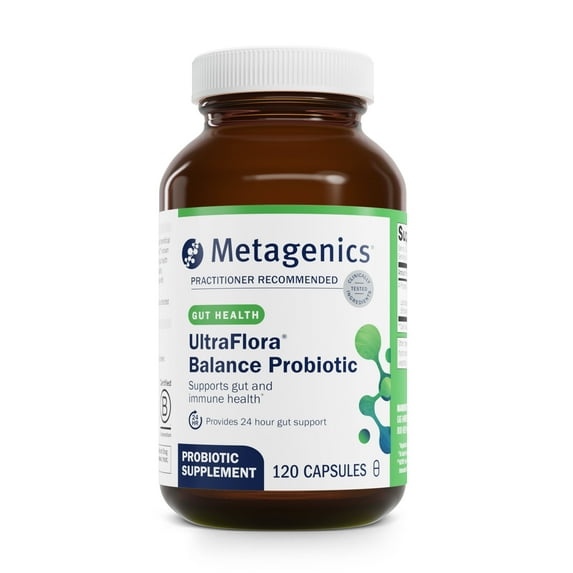 Metagenics UltraFlora Balance Probiotic - Daily Gut Health Supplement* - Offers Digestive & Immune System Support* - Vegetarian, Non-GMO & Gluten-Free - 120 Capsules