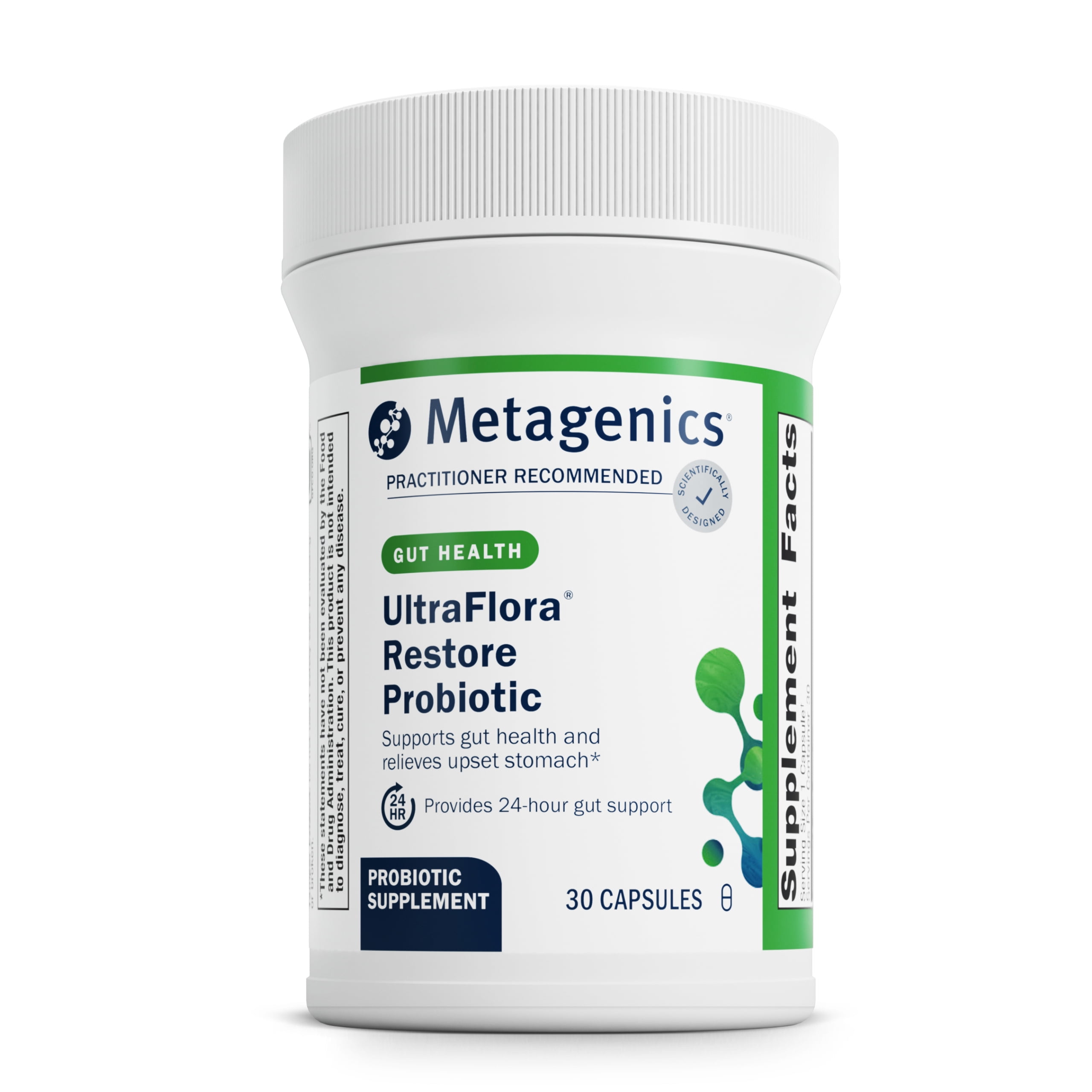 Metagenics UltraFlora Restore Probiotic - Probiotic For Intestinal Flora Support* - Relief of Occasional Loose Stools* - Probiotics for Digestive Health* - Non-GMO & Gluten-Free - 30 Capsules