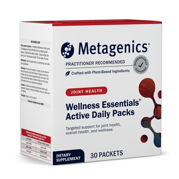 Metagenics Wellness Essentials Active Daily Packs - Multivitamins for Joint Support* - Joint Supplement - with Magnesium, Vitamin C & Vitamin 12 - Non-GMO & Gluten Free - 30 Packets