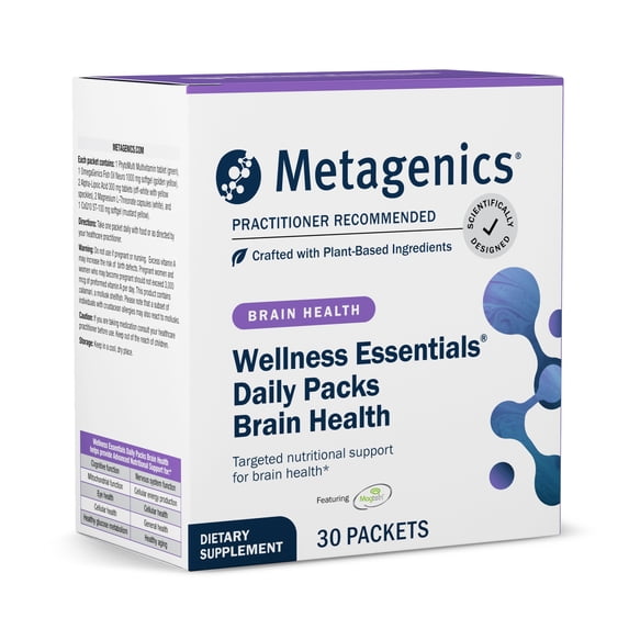 Metagenics Wellness Essentials Brain Health Daily Packs - Comprehensive Brain Support* - With Alpha Lipoic Acid, Biotin, DHA, Folate & More - Gluten-Free - 30 Packets