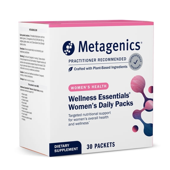 Metagenics Wellness Essentials Women's Daily Packs - 30 Daily Multivitamin Packs - Women's Multivitamins - Bone Density Support* - Omega-3 Fatty Acids - Non-GMO & Gluten Free - 30 Packets