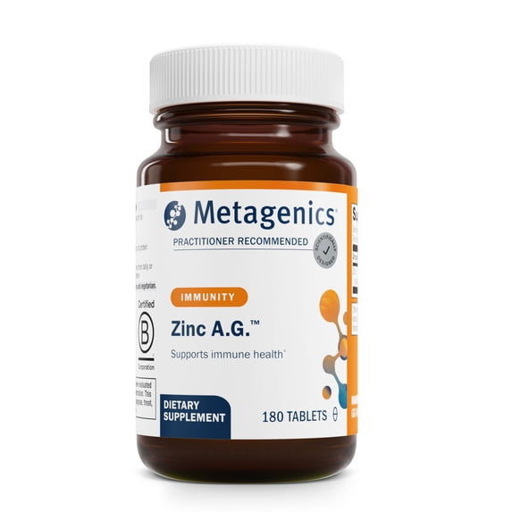 Metagenics Zinc A.G. - Highly Absorbable - for Immune Support, Bone Health & Energy Metabolism* - Non-GMO & Gluten-Free - 180 Tablets