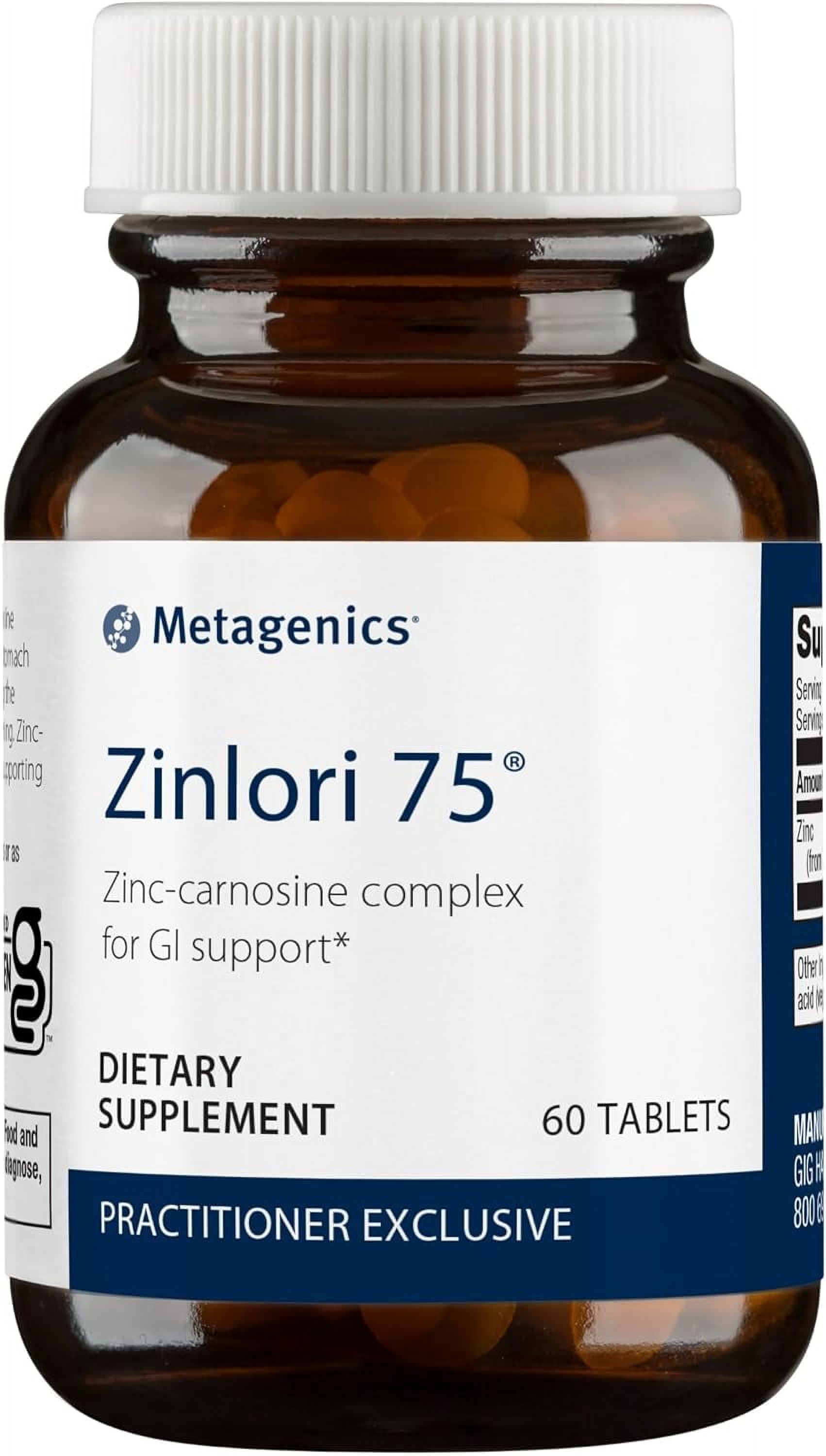 Metagenics Zinlori 75 High Potency Zinc Carnosine Supplement to Help Relieve Minor Stomach